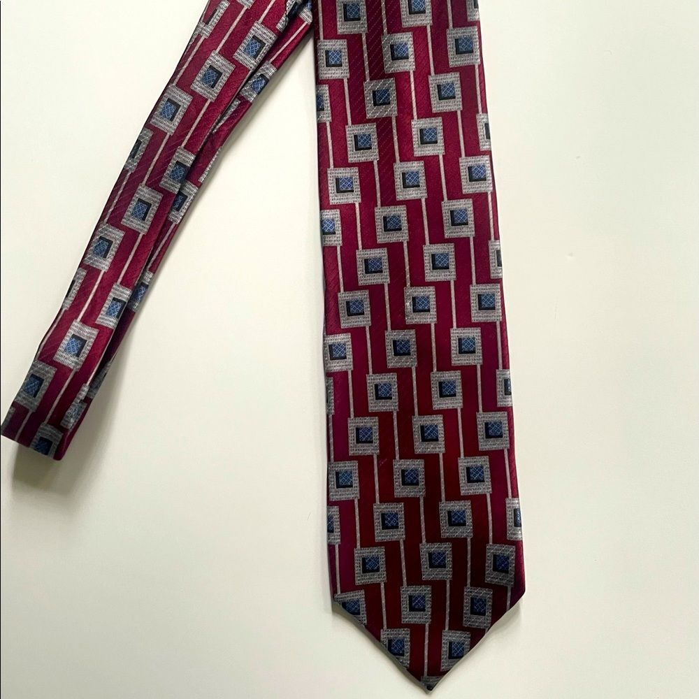 2/$25⚡️Von Furstenberg Burgundy 100% Silk Necktie